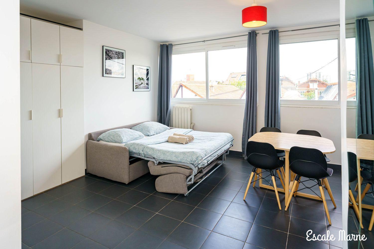 Escale-Marne Fr - 102 - Free Parking - Free Luggage Storage - All Equipped - Linen Included - Washing Machine - 10Mn Walk Metro 8 - Rer A - Panoramic View - From 1 To 4 Guests Maisons-Alfort Luaran gambar
